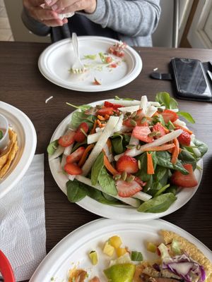 Spinach saladd  at El Cantaro Vegan Mexican Restaurant in Monterey