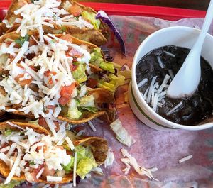 Potato tacos at El Cantaro Vegan Mexican Restaurant in Monterey