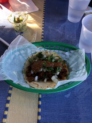 Carne asada taco at El Cantaro Vegan Mexican Restaurant in Monterey