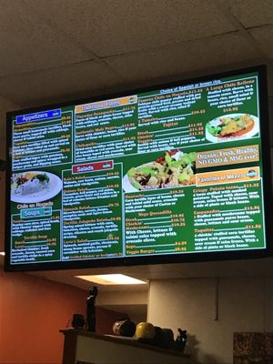 Menu part one at El Cantaro Vegan Mexican Restaurant in Monterey