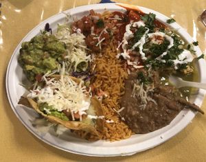 Combo 3 - potato taco, taquito and enchilada at El Cantaro Vegan Mexican Restaurant in Monterey