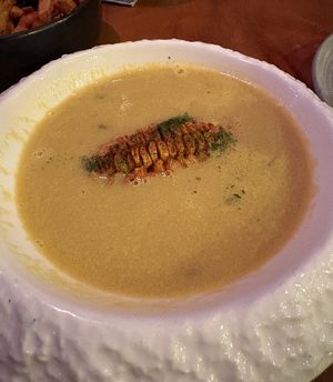 corn miso bisque  at Copper Bonnet in 