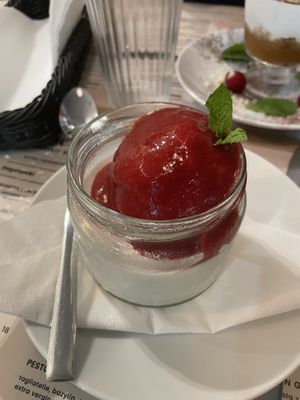 Panna cotta!!!😋  at Vege Italia in Krakow