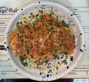 Tagliatelle con ragù  at Vege Italia in Krakow