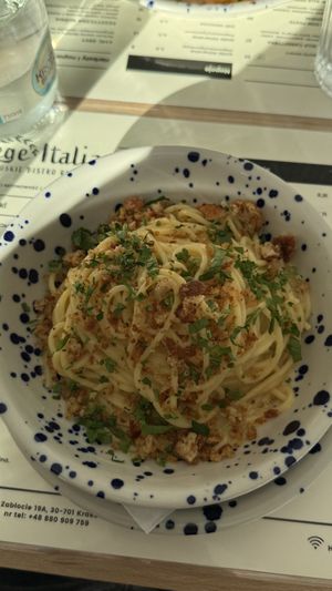 Spaghetti a la carrettiera  at Vege Italia in Krakow