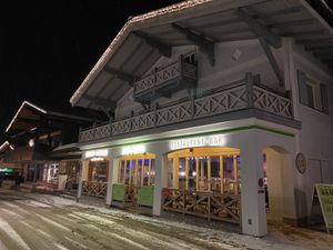 This is how the outside of the restaurant looks like it's a bakery in the morning and noon and a restaurants in the evenings.   at Novum in Neukirchen Am Grossvenediger