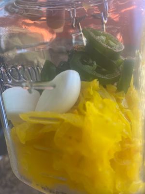 Sauerkraut, jalapeño, fresh garlic  at Suka Kitchen Culebra  in Culebra