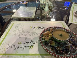 Lentil soup (on the house)  at Yovego  in Doha