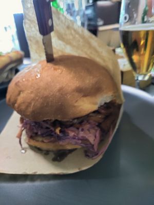 Pulled shroom burger at Crusty Kuhna in Ljubljana