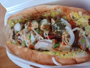 Hotdog at Crusty Kuhna in Ljubljana