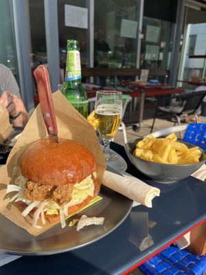Fried oyster burger   at Crusty Kuhna in Ljubljana