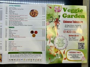 Menu 4  at Veggie Garden  in Harrogate