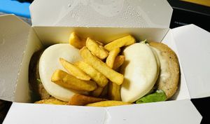 Chick’n bao buns  at Veggie Garden  in Harrogate