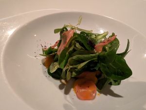 Zucca arrosto con songino alla soia, ravanelli e caffè #Veganuary at Boutique & Gourmet Hotel Orso Grigio in San Candido