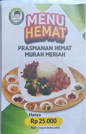 Menu at Sehatgan in Jakarta