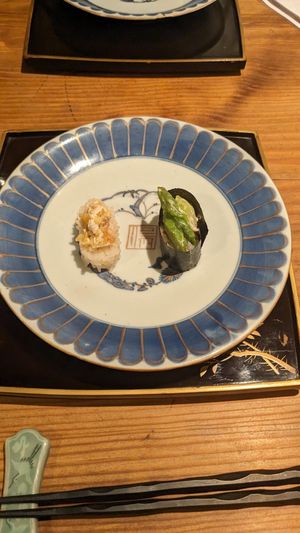 Pineapple vegan cheese |     
Asparagus & vegan cheese at Da Maede & Lapis in Kyoto