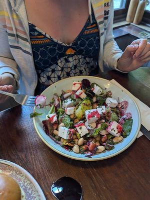 Vegan and gluten-free 'feta' salad at The British Oak in Sheffield