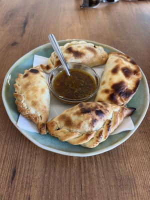 Vegan empanadas (the two at the front)!  at Cactus Surf and Coffee  in Lanzarote