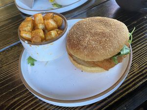 Vegan chicken sandwich   at The Bird in Norfolk