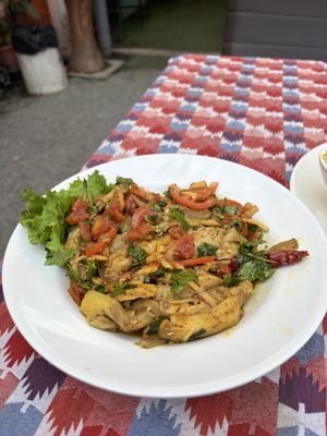 Lion’s mane Mushroom salad   at Mandukat   in Kathmandu