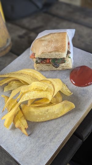 Veggie Toast (without Tsatziki) at Costeno Beach Hostel in Magdalena
