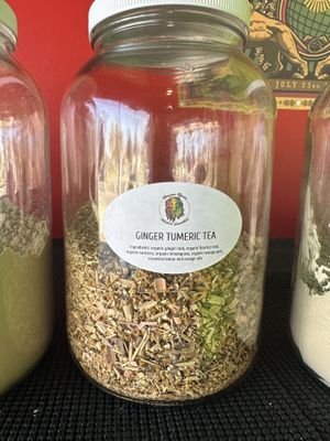A wide range of holistic loose teas   at Reggae Roots Alkaline Smoothie Juice & Tea Bar in Jacksonville