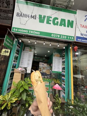 Banh Mi outside of the shop   at Banh Mi Vegan in Hanoi