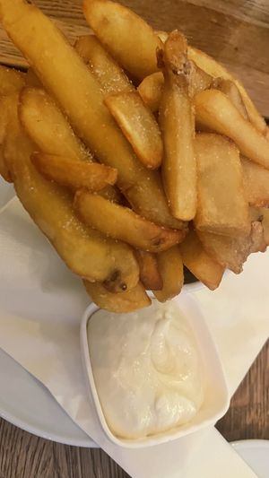 Jumbo fritter and aioli   at Krawummel in Muenster
