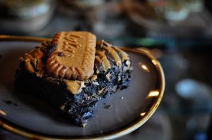 Biscoff Vegan Brownie at Scoundrels Coffee Co in Saltburn-by-the-sea