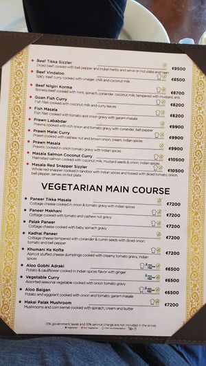 Menu at Tandoor Indian Restaurant El Coco in Coco