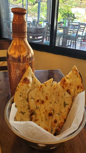 Garlic naan at Tandoor Indian Restaurant El Coco in Coco