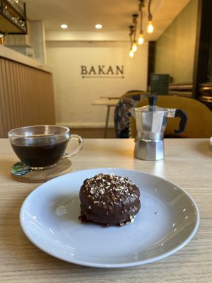 vegan alfajores with coffee ☕️ 🧁  at BAKAN in Cuenca