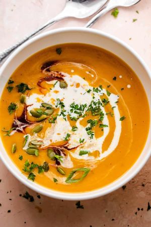 Roasted Butternut Squash Curry Soup at Mary's Vegetarian Cafe LLC & BIstro in Berkeley Springs