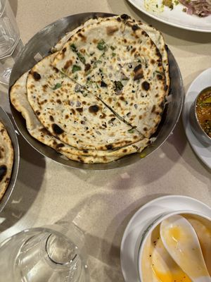 Kulcha Trio made vegan. Replaced Paneer with onions and no butterr  at The Vegetarian Grill - TVG in Jaipur