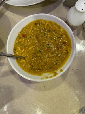 Vegan Sev Tamatar (Chickpea noodles with tomatoes )  at The Vegetarian Grill - TVG in Jaipur