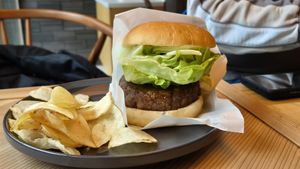 Soy burger at Cafe Tea Terrace in Kyoto