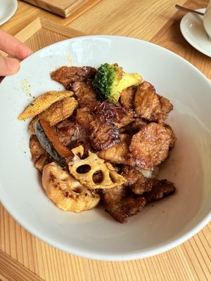 Rice with Soy meat & vegetables   at Cafe Tea Terrace in Kyoto