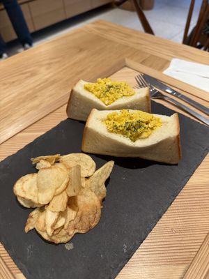 Vegan egg salad sandwich   at Cafe Tea Terrace in Kyoto