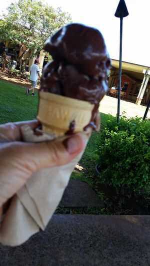 Chocolate banana gelato at Papalani Gelato in Koloa