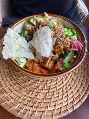 Soy glazed Tofu poke bowl   at MARU in Weligama