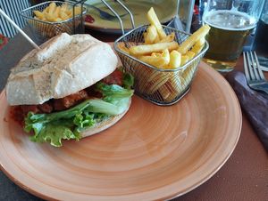 Vegan "meatballs" with delicious bun. at Toburger in Rivalta Di Torino
