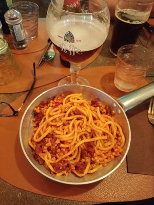 Ottimi spaghetti alla chitarra al ragù vegano 😋 at Toburger in Rivalta Di Torino