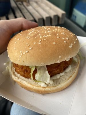 Crispy Fillet Burgerr  at Moving Mountains Kitchen in East London