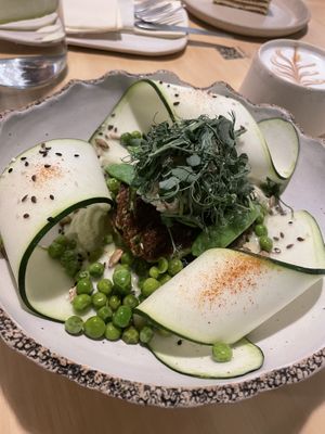 Zucchini vegan pancake   at Angel Cakes - Dubai Hills Park in Dubai