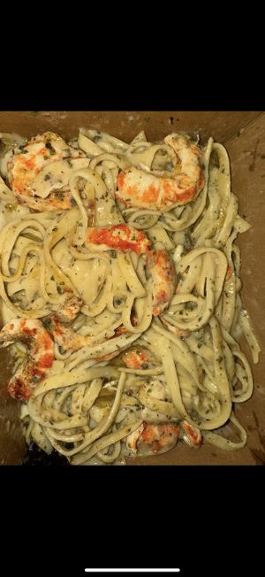 Vegan shrimp Alfredo  at A Lo Vegano in Orlando