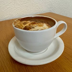 Mexican sol (vegan if ordered without marshmallow top)   at Maya Moon in San Diego