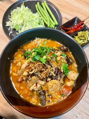 Northern noodle #Veganuary at Pang Home Jung Vegan & Vegetarian Restaurant in Chiang Mai