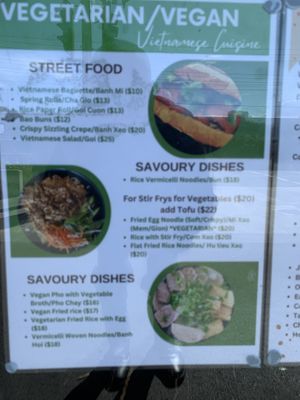 Vegan choices    at Saigon Sisters in Thomastown