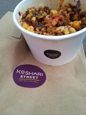 Koshari mixed together at Koshari Street in London