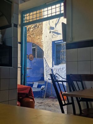 Across from one of the famous staircases at Baissara Ansara in Chefchaouen